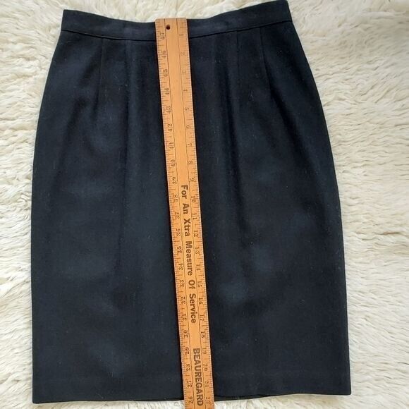 Vintage Isaac Hazan Women's Size 6 Wool Pencil Skirt Classic Straight Black - Picture 6 of 6